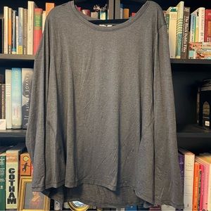 Long Sleeve Yogalicious 3X Gray Active Top